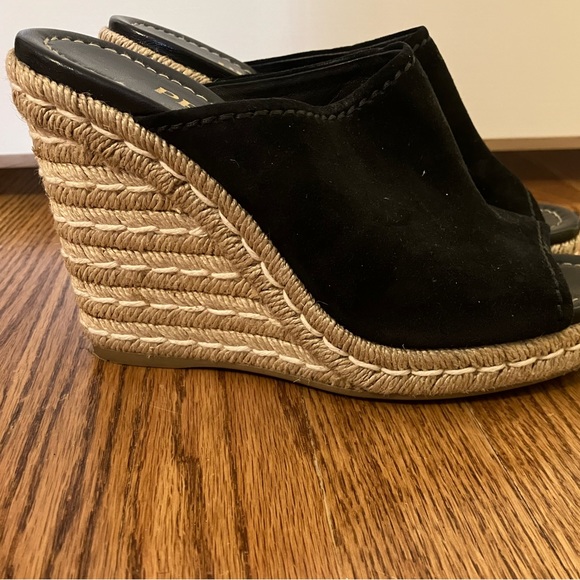 Prada Jute Espadrilles; size 7, black wedge - Picture 3 of 5